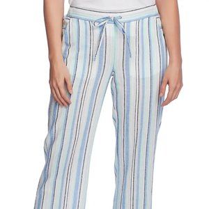 Wistful Stripe Linen/Cotton Blend Drawstring Pant